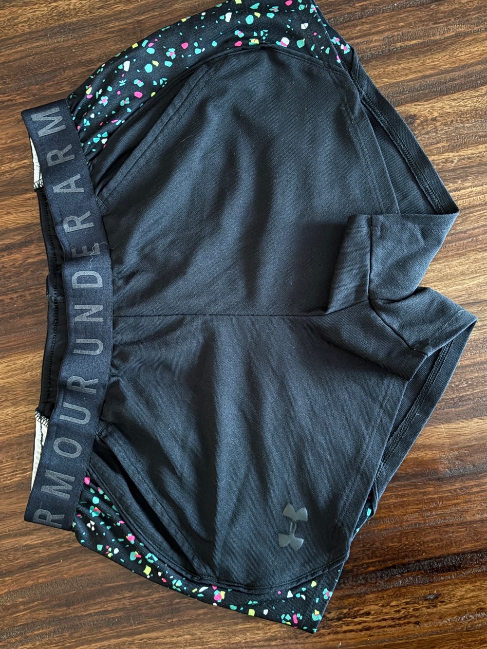Under Armour Black Women's Athletic Shorts with Confetti Accent